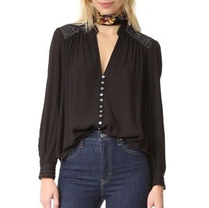 Free People Canyon Rose Top Black Medium